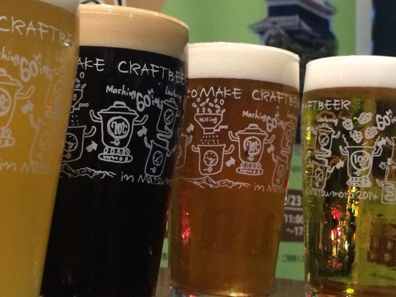 ビールの出来るまでのイラストが入ったオリジナルグラスが素敵