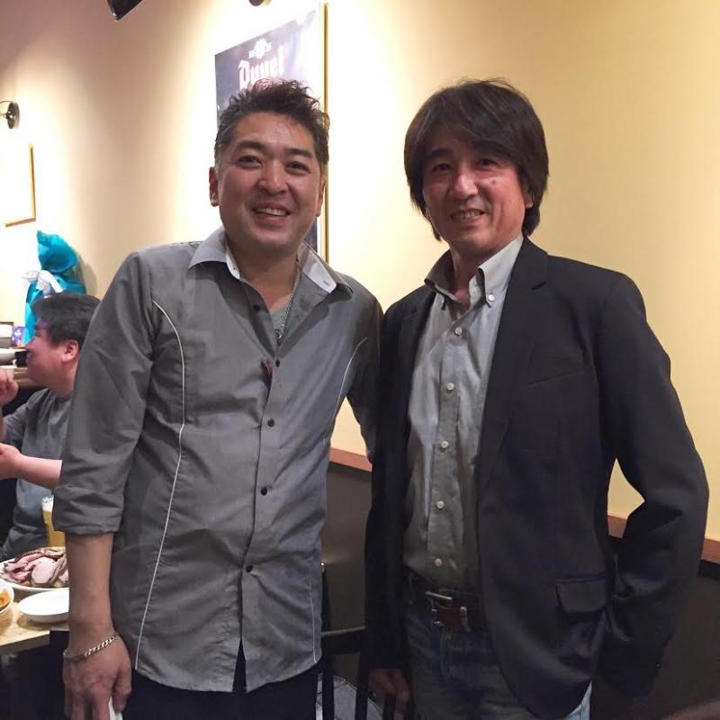 プレオープン日に御祝してきました。横溝さん(左)と社長(右)