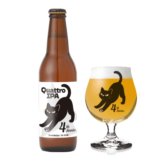 タップルーム4周年記念ビール「Quattro IPA」と、グラスを10月29日より